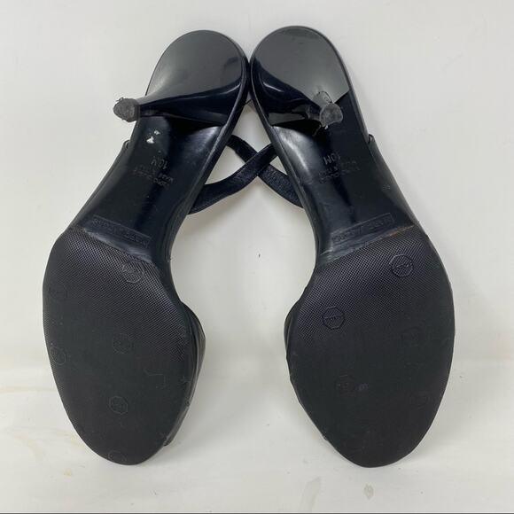 Marc Jacobs Slingback Black Leather peep toe Heel sandals two beads VNTG 10 - Picture 8 of 11